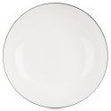 Talerz Głęboki Obiadowy Porcelanowy do Zupy Biały z Obwódką 20 cm 600 ml