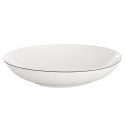 Talerz Głęboki Obiadowy Porcelanowy do Zupy Biały z Obwódką 20 cm 600 ml