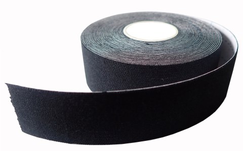 Tejpy Tape Taśma Kinezjologiczna Kinesiotaping Czarna KUBISPORT 2,5 x 5 m