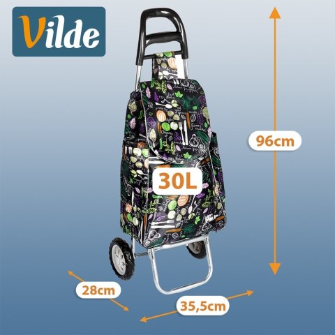 Torba Wózek na Zakupy na Kółkach Składany we Wzory 30 L 20 kg VILDE