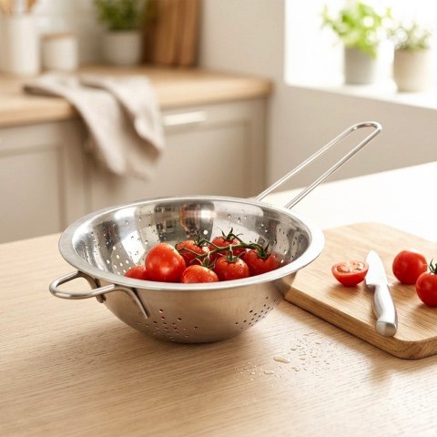 Cedzak Kuchenny Stalowy Durszlak z Uchwytami do Makaronu Warzyw ORION 16 cm