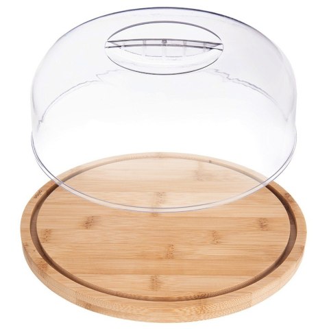 Deska do Serwowania Bambusowa z Pokrywką Okrągła Patera Klosz ORION 26 cm