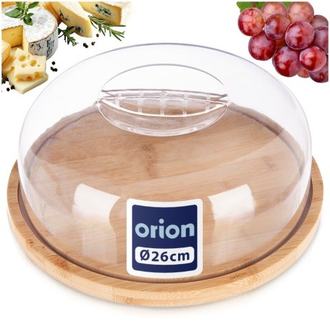 Deska do Serwowania Bambusowa z Pokrywką Okrągła Patera Klosz ORION 26 cm