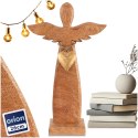 Figurka Dekoracyjna Anioł Drewniana Drewno Mango Złote Serce 26 cm ORION