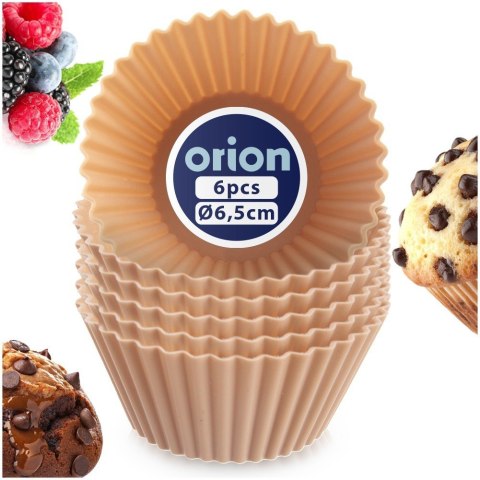 Foremki Firmy Silikonowe do Muffinek Babeczek Beżowe Zestaw ORION 6 szt.