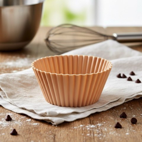 Foremki Silikonowe do Muffinek Babeczek Beżowe 12 szt. 5,5 cm ORION