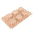 Forma Silikonowa do Muffinek Ciastek Kwiatki 6 szt. Beżowa 30 x 17,5 cm