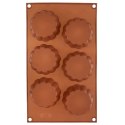 Forma Silikonowa do Muffinek Ciastek Kwiatki 6 szt. Brązowa 30 x 17,5 cm