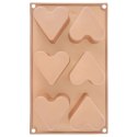 Forma Silikonowa do Muffinek Ciastek Serca 6 szt. Beżowa 29 x 17,5 cm ORION