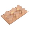 Forma Silikonowa do Muffinek Ciastek Serca 6 szt. Beżowa 29 x 17,5 cm ORION