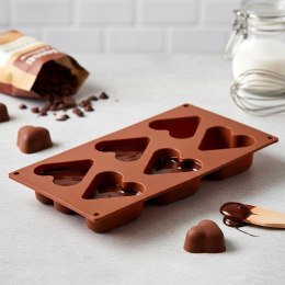 Forma Silikonowa do Muffinek Ciastek Serca 6 szt. Brązowa 29 x 17,5 cm