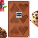 Forma Silikonowa do Muffinek Ciastek Serca 6 szt. Brązowa 29 x 17,5 cm