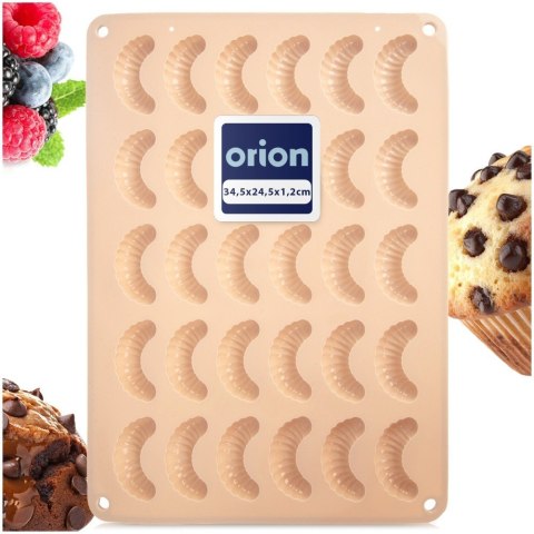 Forma Silikonowa do Pieczenia Ciastek Pralin Rogaliki 30 szt. Beżowa ORION