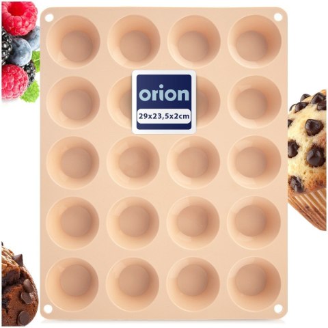 Forma do Muffinek Silikonowa Beżowa Małe Babeczki Foremka ORION 29x23,5x cm