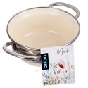 Garnek Emaliowany Retro Maki Kremowy z Uchwytami Indukcja 0,6 L 14 cm ORION