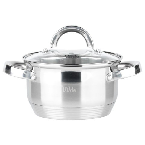 Garnek Stalowy z Pokrywką na Indukcję Miarka Inoxcellent 1,75 L 16 cm VILDE