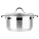 Garnek Stalowy z Pokrywką na Indukcję Miarka Inoxcellent 5,8 L 24 cm VILDE