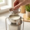 Kanka na Mleko Pojemnik Stalowy z Pokrywką i Uchwytem Srebrny 1 L VILDE