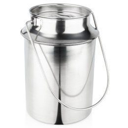 Kanka na Mleko Pojemnik Stalowy z Pokrywką i Uchwytem Srebrny 7,5 L VILDE