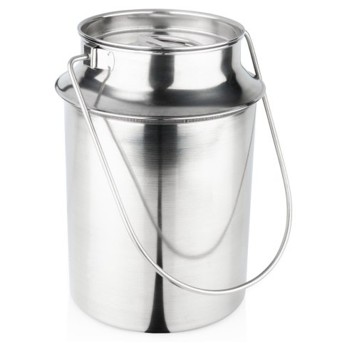 Kanka na Mleko Pojemnik Stalowy z Pokrywką i Uchwytem Srebrny 7,5 L VILDE