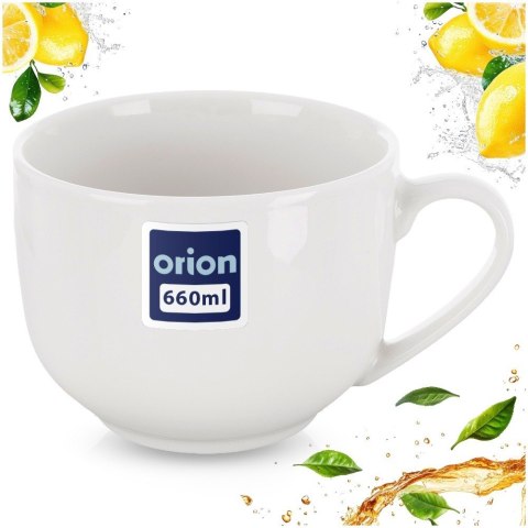 Kubek Porcelanowy XL do Kawy Herbaty Biały Klasyczny 0,65 L ORION