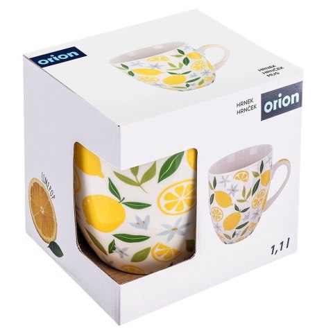 Kubek Porcelanowy XXL do Kawy Herbaty Duży w Cytryny 1 L ORION