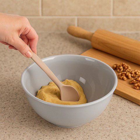 Łyżka Kuchenna Silikonowa Beżowa do Mieszania Nakładania ORION 28 cm