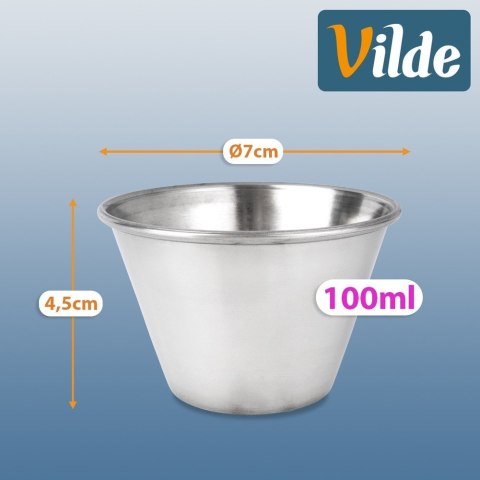 Miseczki do Sosów Dipy Dipówki Stalowe Srebrne Zestaw 12 szt. 100 ml VILDE