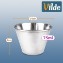Miseczki do Sosów Dipy Dipówki Stalowe Srebrne Zestaw 12 szt. 75 ml VILDE