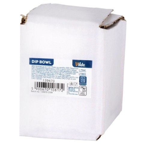 Miseczki do Sosów Dipy Dipówki Stalowe Srebrne Zestaw 12 szt. 75 ml VILDE