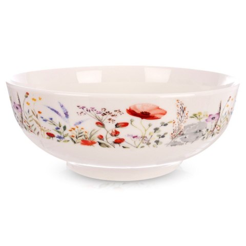 Miska Porcelanowa na Sałatkę Owoce Duża w Polne Kwiaty Maki 1,6 L ORION