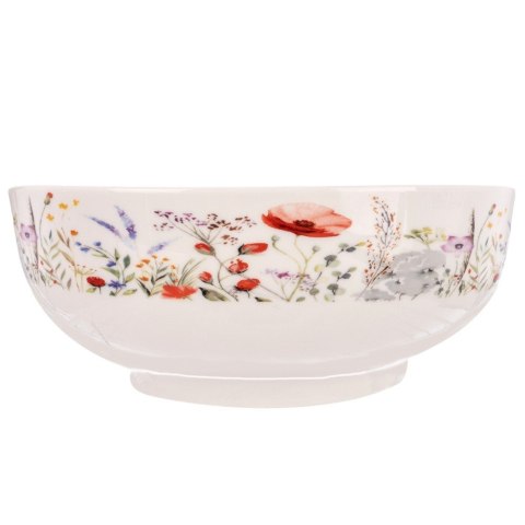 Miska Porcelanowa na Sałatkę Owoce Duża w Polne Kwiaty Maki 1,6 L ORION