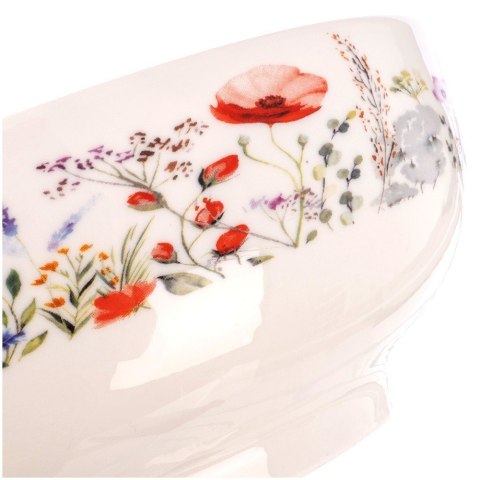 Miska Porcelanowa na Sałatkę Owoce Duża w Polne Kwiaty Maki 1,6 L ORION