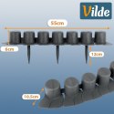 Palisada Ogrodowa Obrzeże Trawnikowe z Najazdem Szara VILDE 4 szt. 220 cm