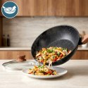 Patelnia Granitowa Głęboka z Pokrywką Indukcja 2,2 L 24 cm VILDE