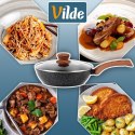 Patelnia Granitowa Głęboka z Pokrywką Indukcja 2,2 L 24 cm VILDE