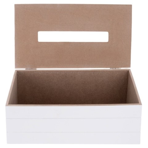 Pojemnik na Chusteczki Biały Chustecznik Drewniany ORION 25x13,5x9 cm