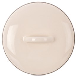 Pokrywka Emaliowana do Garnka Patelni Kremowa ze Stalowym Rantem 16 cm