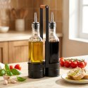 Zestaw Butelek Butelki na Oliwę Ocet ze Stojakiem Dozownik VILDE 2 x 250 ml