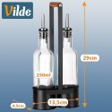 Zestaw Butelek Butelki na Oliwę Ocet ze Stojakiem Dozownik VILDE 2 x 250 ml