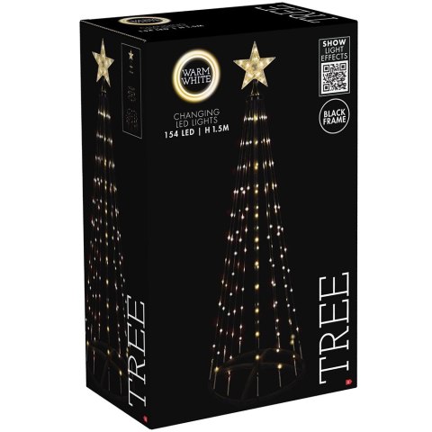 Choinka Stożkowa Świecąca LED 150 cm 154 Diody Pilot IP44 Zewnętrzna ORION