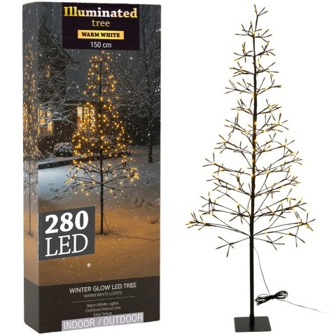 Drzewko LED Świecące 150 cm 280 Diod Ciepła Barwa Zewnętrzne IP44 ORION