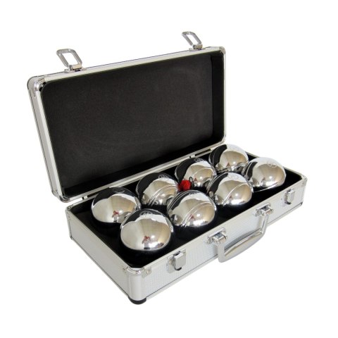 Gra W Boules Petanque Zestaw MASTER 8 Bul Chromowanych Walizka Aluminiowa
