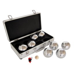 Gra W Boules Petanque Zestaw MASTER 8 Bul Chromowanych Walizka Aluminiowa