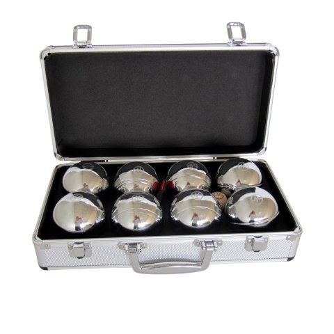 Gra W Boules Petanque Zestaw MASTER 8 Bul Chromowanych Walizka Aluminiowa