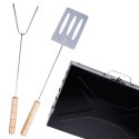 Grill Węglowy Przenośny Składany Walizka z Przyborami 43 x 26 cm VILDE
