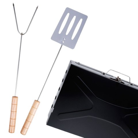 Grill Węglowy Przenośny Składany Walizka z Przyborami 43 x 26 cm VILDE
