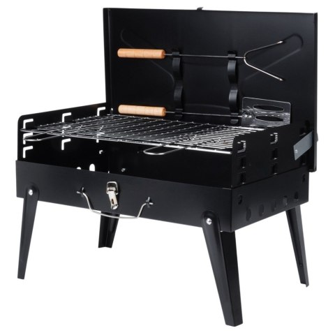 Grill Węglowy Przenośny Składany Walizka z Przyborami 43 x 26 cm VILDE