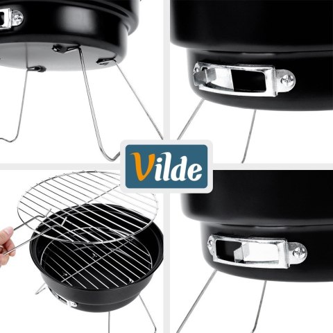 Grill Węglowy Turystyczny Przenośny Składany Okrągły Średnica 25 cm VILDE