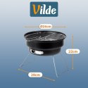 Grill Węglowy Turystyczny Przenośny Składany Okrągły Średnica 25 cm VILDE